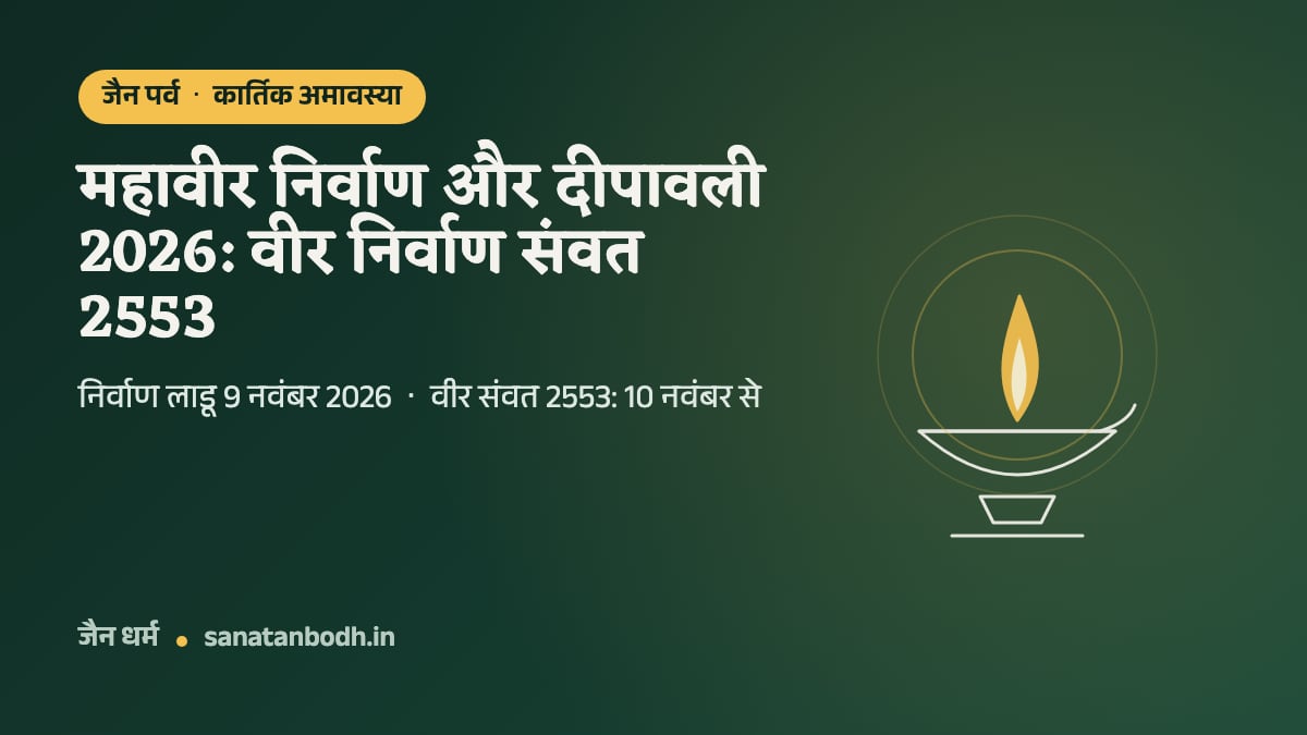 जैन पर्व · कार्तिक अमावस्या: महावीर निर्वाण और दीपावली 2026: वीर निर्वाण संवत 2553. निर्वाण लाडू 9 नवंबर 2026 · वीर संवत 2553: 10 नवंबर से