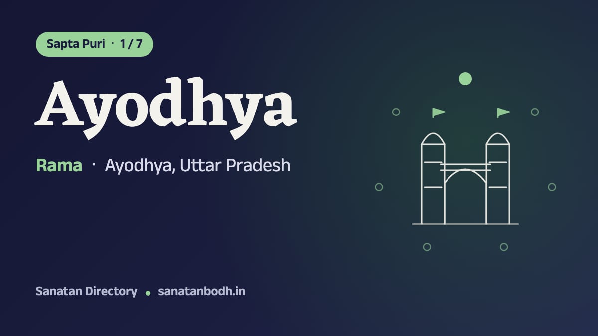 Ayodhya: The Sapta Puri 1/7, Rama (tradition holds Ayodhya to be his birthplace), Ayodhya, Uttar Pradesh
