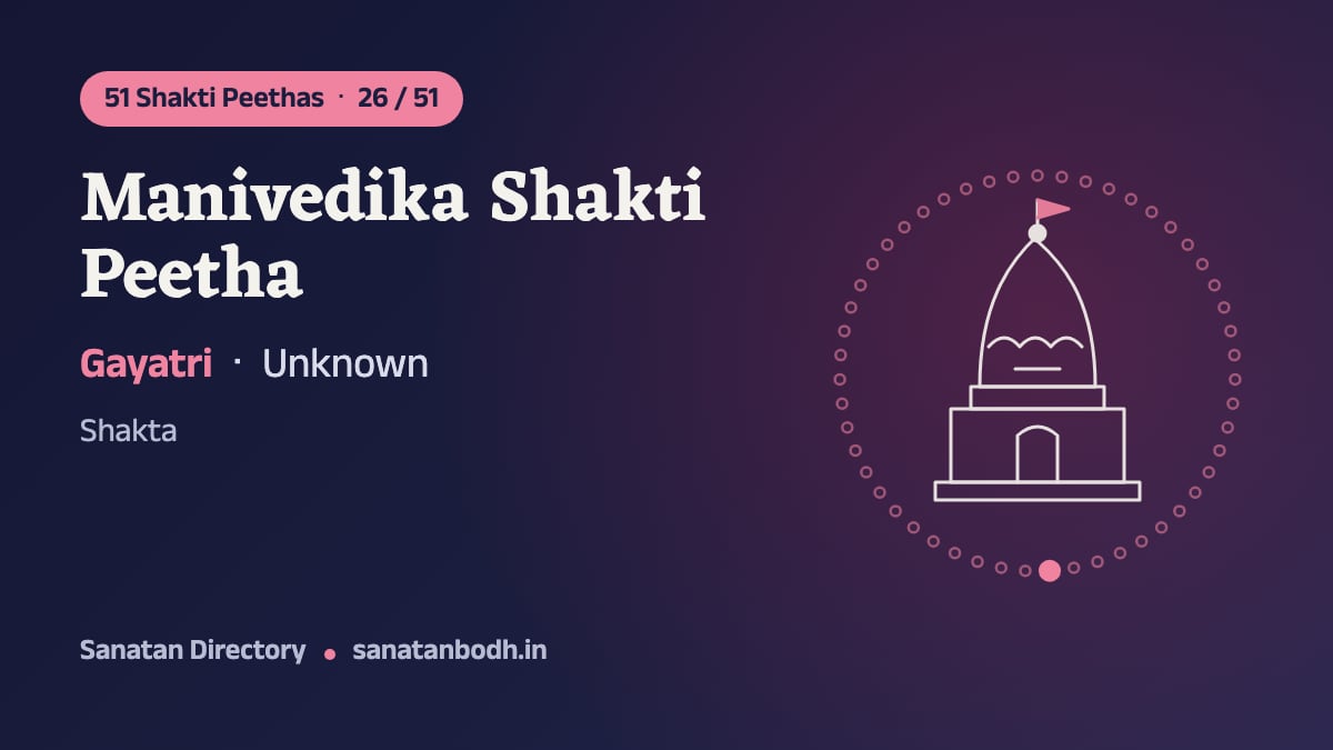 Manivedika Shakti Peetha: The 51 Shakti Peethas 26/51, Gayatri, Unknown