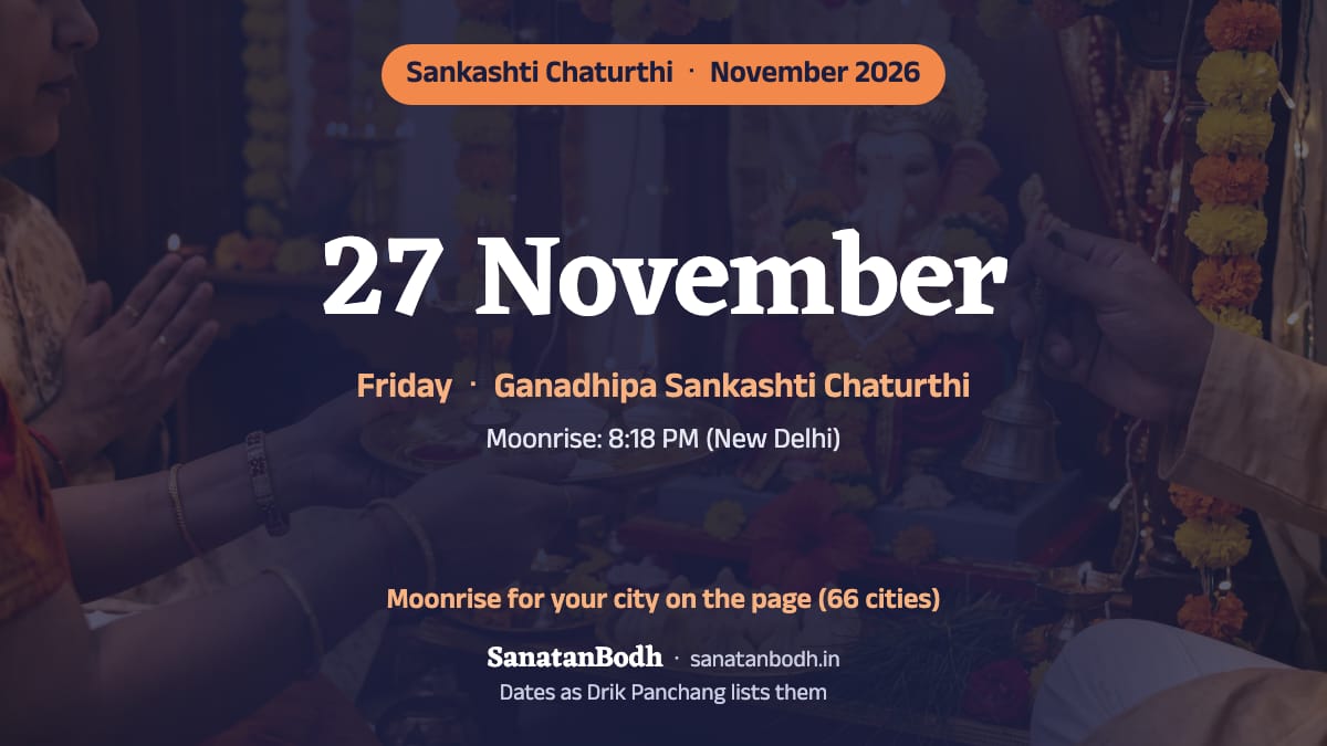 November 2026: Ganadhipa Sankashti Chaturthi on Friday, 27 November.