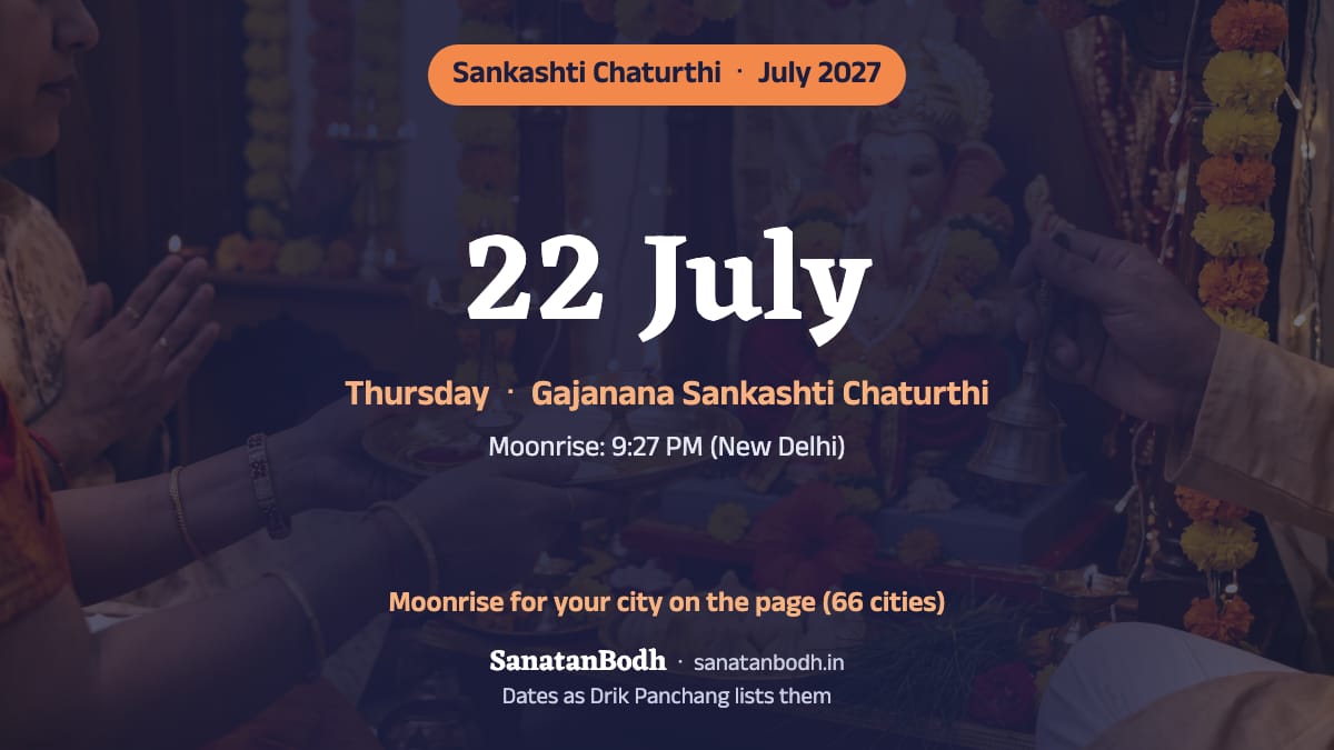 July 2027: Gajanana Sankashti Chaturthi on Thursday, 22 July.